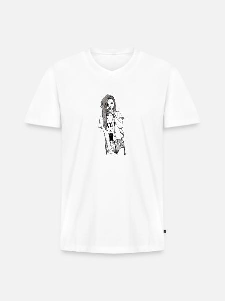 Art Sketch Smoke - Men's Premium Organic V-Neck T-Shirt - white