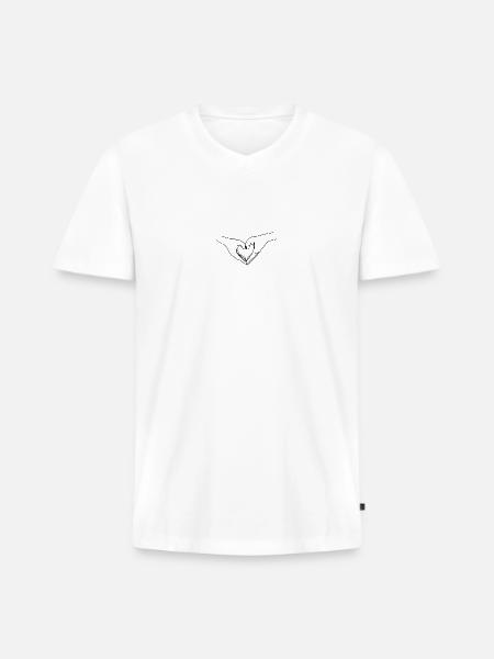 hand love - Men's Premium Organic V-Neck T-Shirt - white