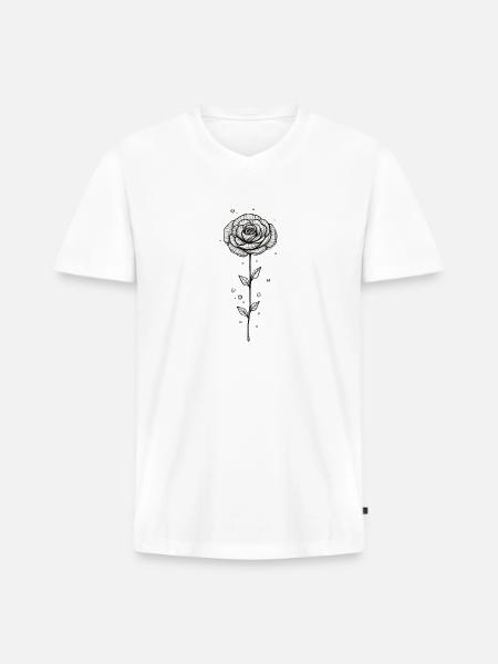 Rose Minimalism - Men's Premium Organic V-Neck T-Shirt - white