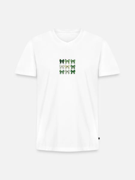 Hair bow green - Men's Premium Organic V-Neck T-Shirt - white