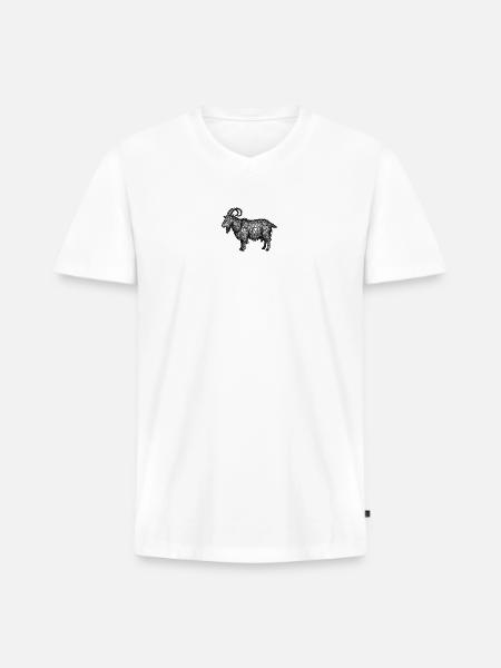 Midnight Nebula Goat - Men's Premium Organic V-Neck T-Shirt - white