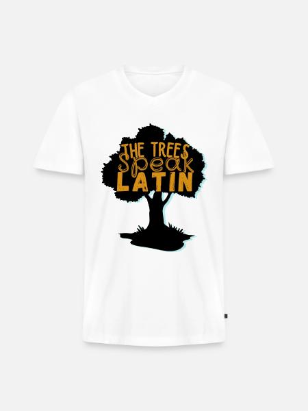 The trees Speak Latin - Men's Premium Organic V-Neck T-Shirt - white