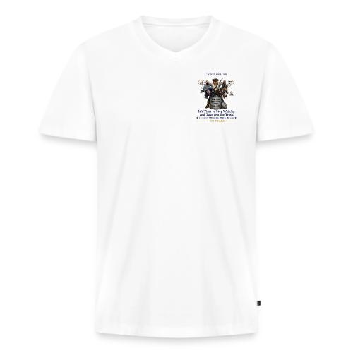 Fav Patriot Taking Out Trash-Printed Front & Back - Men's Premium Organic V-Neck T-Shirt