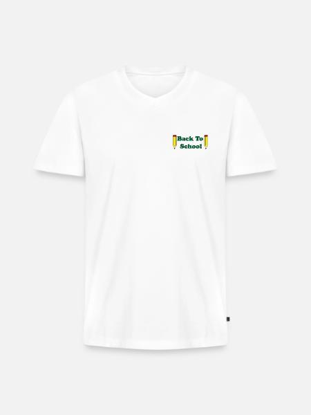 Back to School Pencils - Men's Premium Organic V-Neck T-Shirt - white
