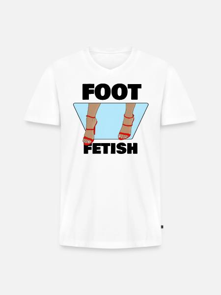 FOOT FETISH - Men's Premium Organic V-Neck T-Shirt - white