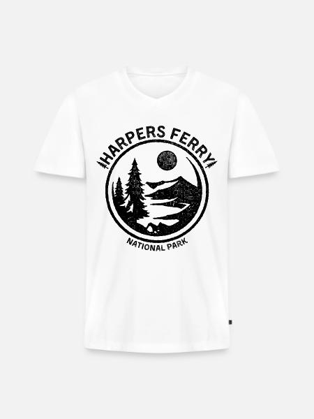 Harers Ferry National Park - Men's Premium Organic V-Neck T-Shirt - white