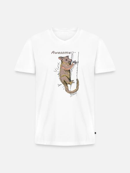 Funny Opossum, Awesome Possum - Men's Premium Organic V-Neck T-Shirt - white