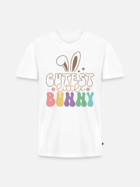 Cutest Little Bunny - Men's Premium Organic V-Neck T-Shirt - white
