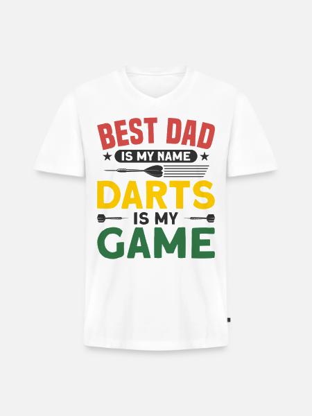 Darts Dart Player - Men's Premium Organic V-Neck T-Shirt - white