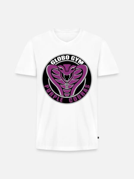 Globo GYM - Men's Premium Organic V-Neck T-Shirt - white