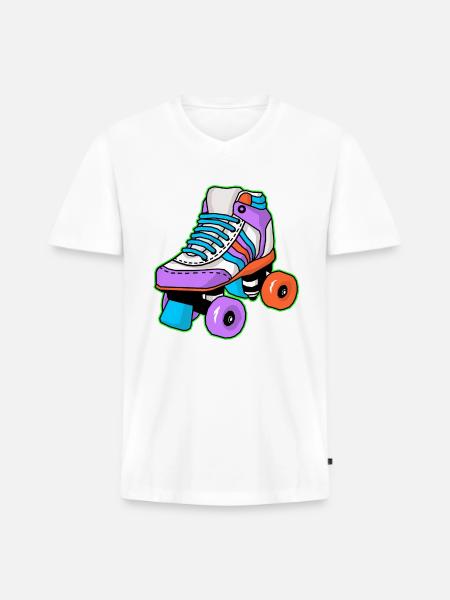 Roller Skating Skater - Men's Premium Organic V-Neck T-Shirt - white