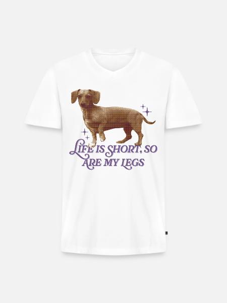 Life Is Short  - Men's Premium Organic V-Neck T-Shirt - white