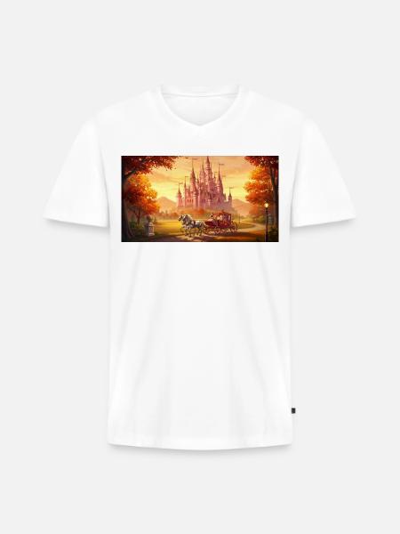 "A captivating digital painting - Men's Premium Organic V-Neck T-Shirt - white