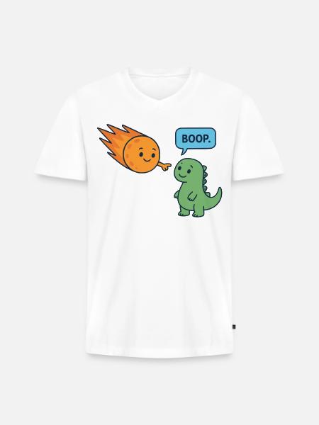 Meteor Buddy and Dino Boop - Men's Premium Organic V-Neck T-Shirt - white