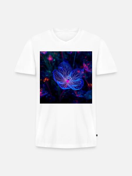 Translucent Blue - Men's Premium Organic V-Neck T-Shirt - white