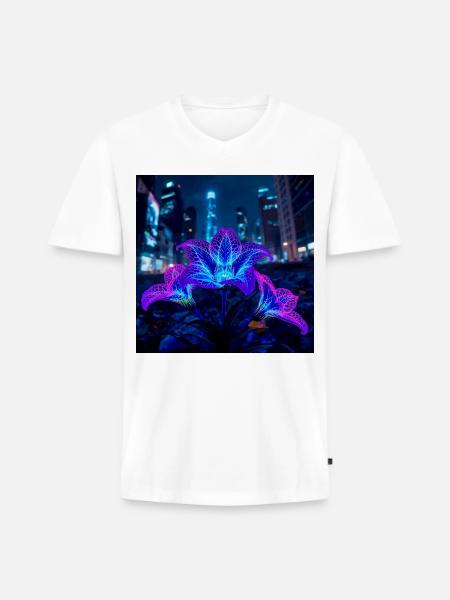 Plazma - Men's Premium Organic V-Neck T-Shirt - white