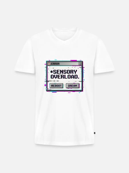 Sensory Overload - Men's Premium Organic V-Neck T-Shirt - white