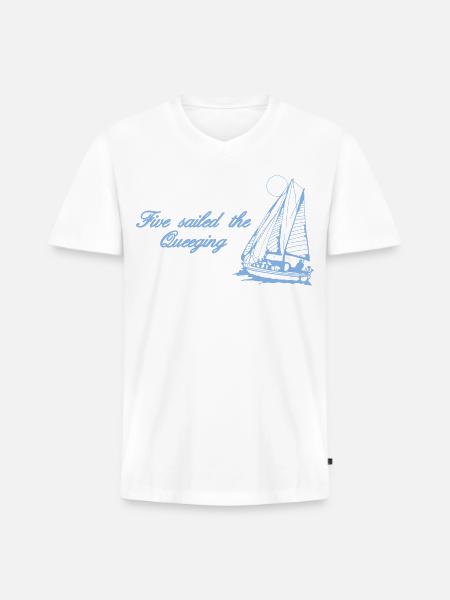 Five Sailed The Queeging - Men's Premium Organic V-Neck T-Shirt - white