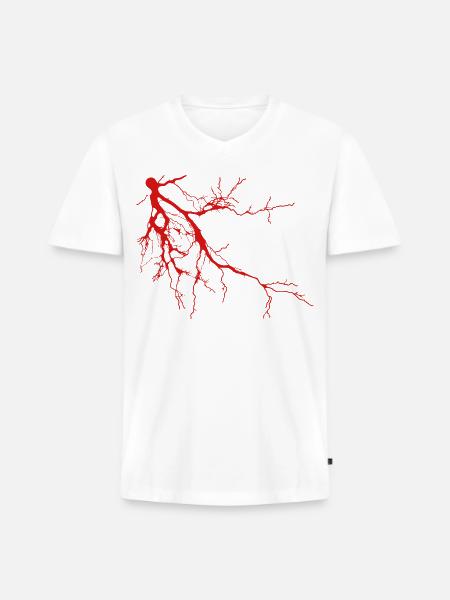 Thunderbolt - Men's Premium Organic V-Neck T-Shirt - white
