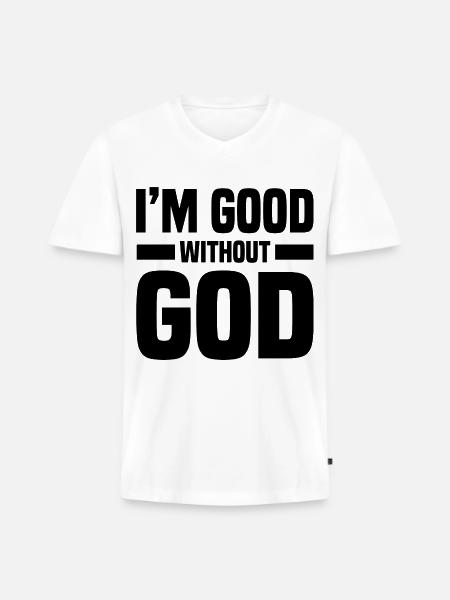 atheists - Men's Premium Organic V-Neck T-Shirt - white