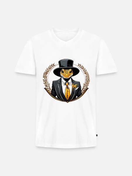 salamander - Men's Premium Organic V-Neck T-Shirt - white