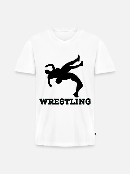 wrestling - Men's Premium Organic V-Neck T-Shirt - white