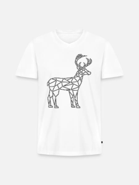 deer polygon - Men's Premium Organic V-Neck T-Shirt - white