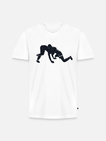 wrestling - Men's Premium Organic V-Neck T-Shirt - white