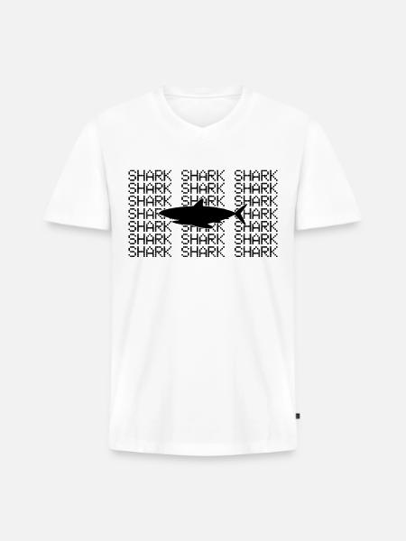 shark - Men's Premium Organic V-Neck T-Shirt - white