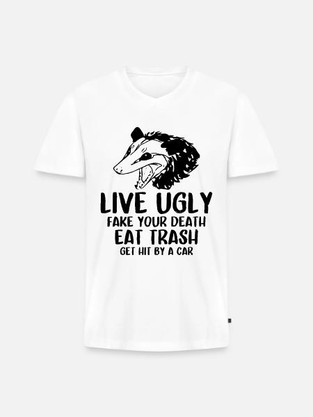 OPOSSUM QUOTES - Men's Premium Organic V-Neck T-Shirt - white