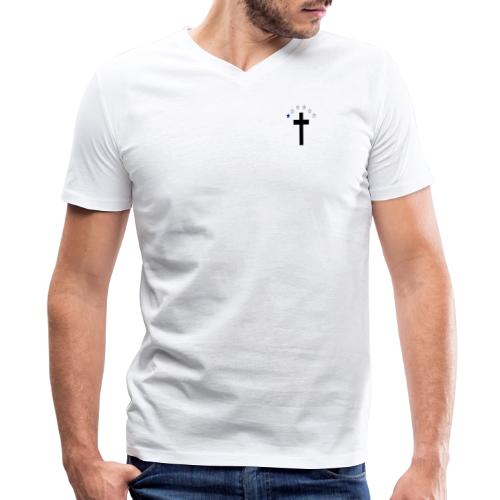Faith KID Cross Logo - Men's Premium Organic V-Neck T-Shirt