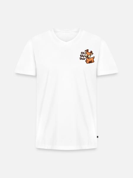 Oh My Deer - Men's Premium Organic V-Neck T-Shirt - white