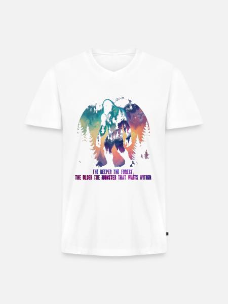 Bigfoot Creature Mythological Creatures - Men's Premium Organic V-Neck T-Shirt - white