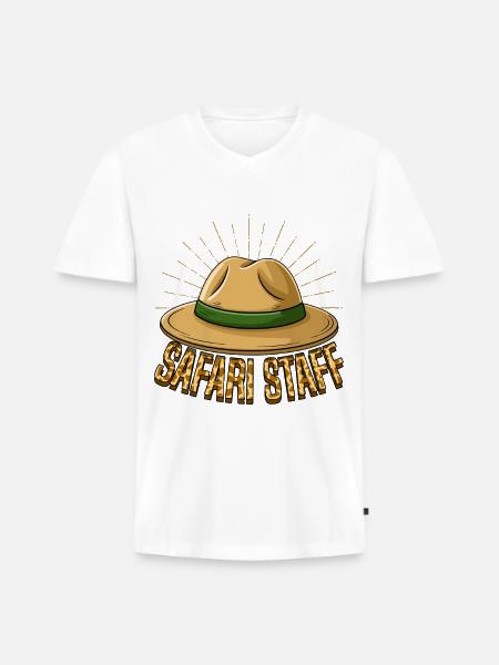 Safari Staff Hat Emblem - Men's Premium Organic V-Neck T-Shirt - white