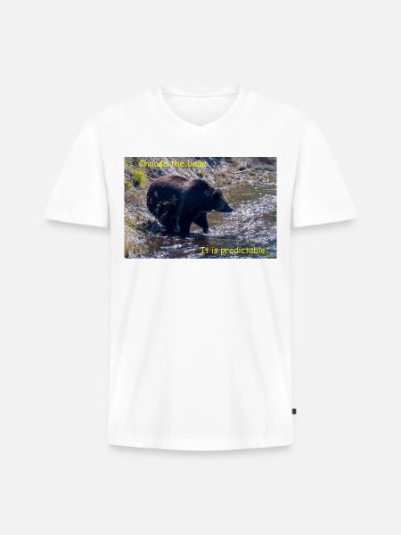 Choose The Bear - Men's Premium Organic V-Neck T-Shirt - white