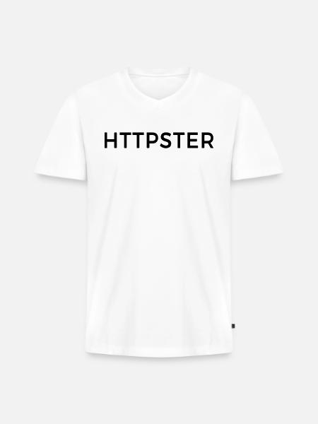 HTTPSTER - Men's Premium Organic V-Neck T-Shirt - white