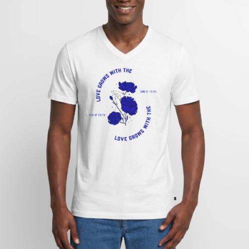 Love Grows With The Sun Of Faith - Men's Premium Organic V-Neck T-Shirt