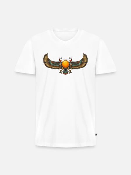 Solar Winged Emblem - Men's Premium Organic V-Neck T-Shirt - white