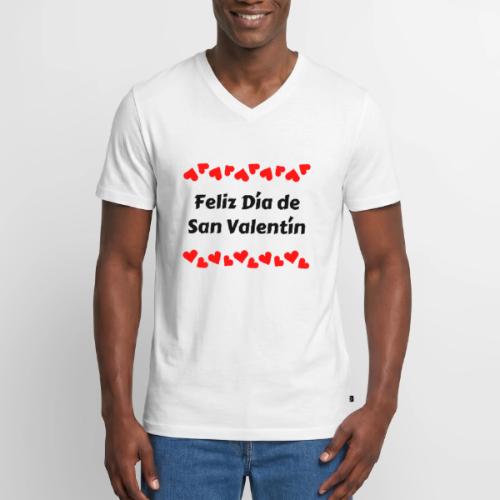 February Celebrating Valentine's Day, February 14 - Men's Premium Organic V-Neck T-Shirt