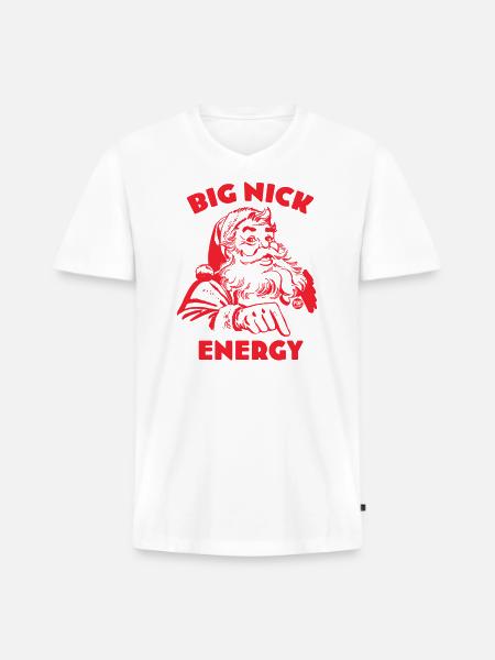 BIG NICK ENERGY - Men's Premium Organic V-Neck T-Shirt - white