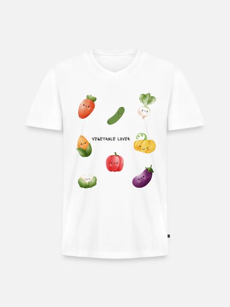 Vegetable_Lover - Men's Premium Organic V-Neck T-Shirt - white