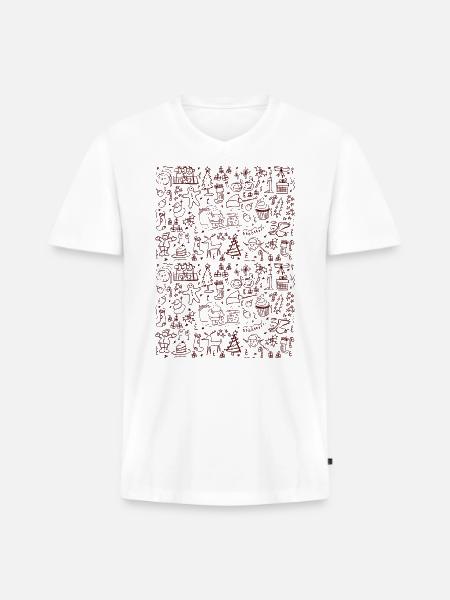 Christmas Collection - Men's Premium Organic V-Neck T-Shirt - white