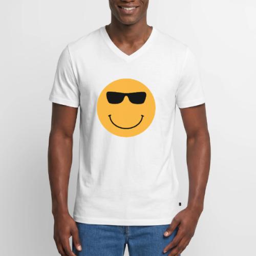 Orange Face with Sunglasses - Men's Premium Organic V-Neck T-Shirt