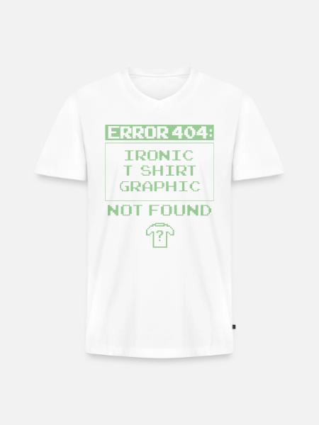 Error 404 - Men's Premium Organic V-Neck T-Shirt - white