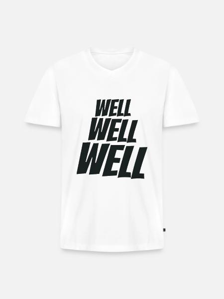 Well Well Well Wellness - Men's Premium Organic V-Neck T-Shirt - white