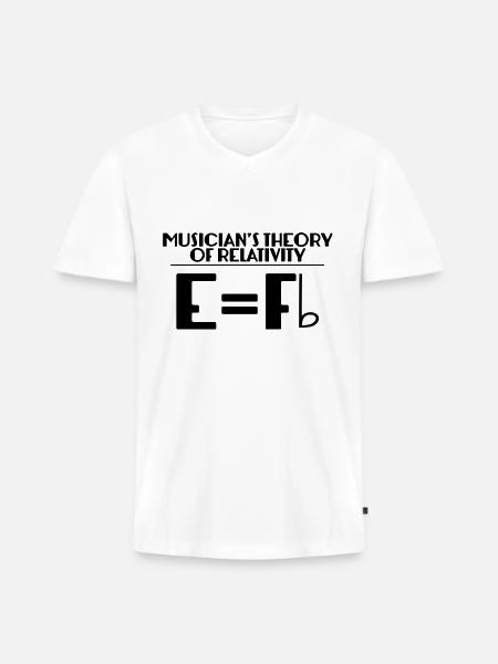 Musician's Theory Of Relativity - Men's Premium Organic V-Neck T-Shirt - white