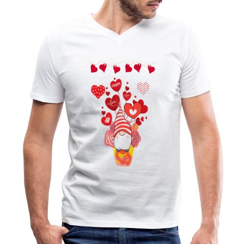 Design wrapped in love hearts, vibrating in love. - Men's Premium Organic V-Neck T-Shirt