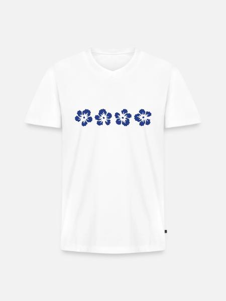 hawaii hibiscus flower - Men's Premium Organic V-Neck T-Shirt - white
