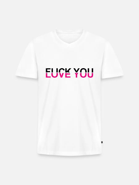 Fuck You - Love You - Men's Premium Organic V-Neck T-Shirt - white