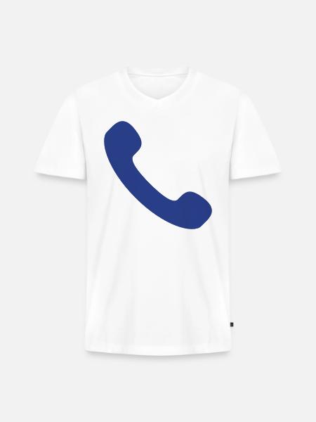 phone - Men's Premium Organic V-Neck T-Shirt - white